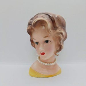 RARE Vintage Lady head Vase LEFTON collectible